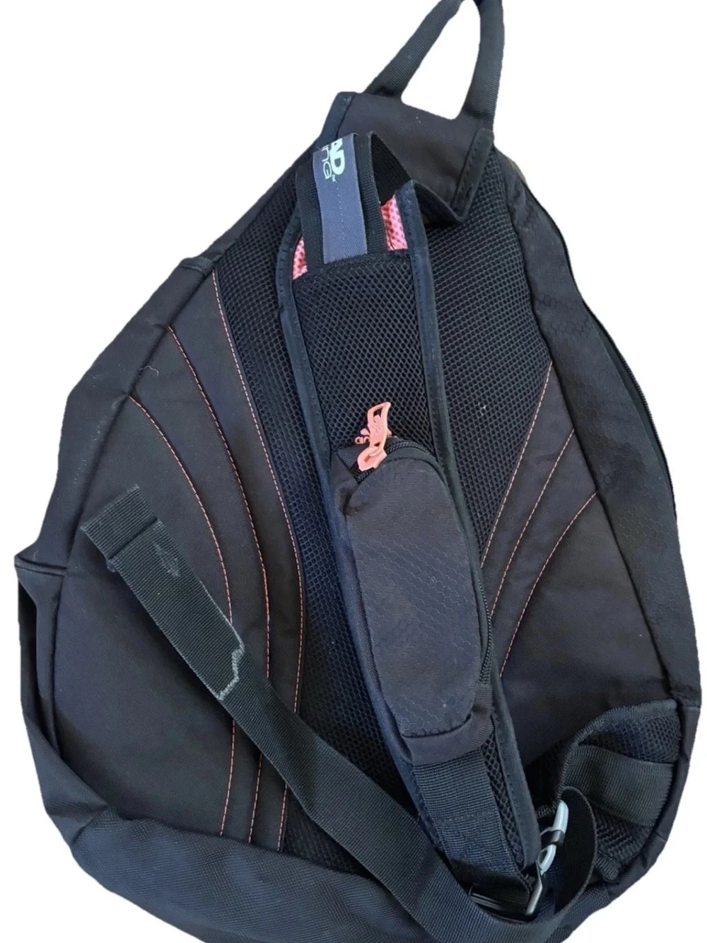 Adidas Sling Bag Backpack Black Pink Crossbody Gym Travel Unisex - Picture 4 of 8